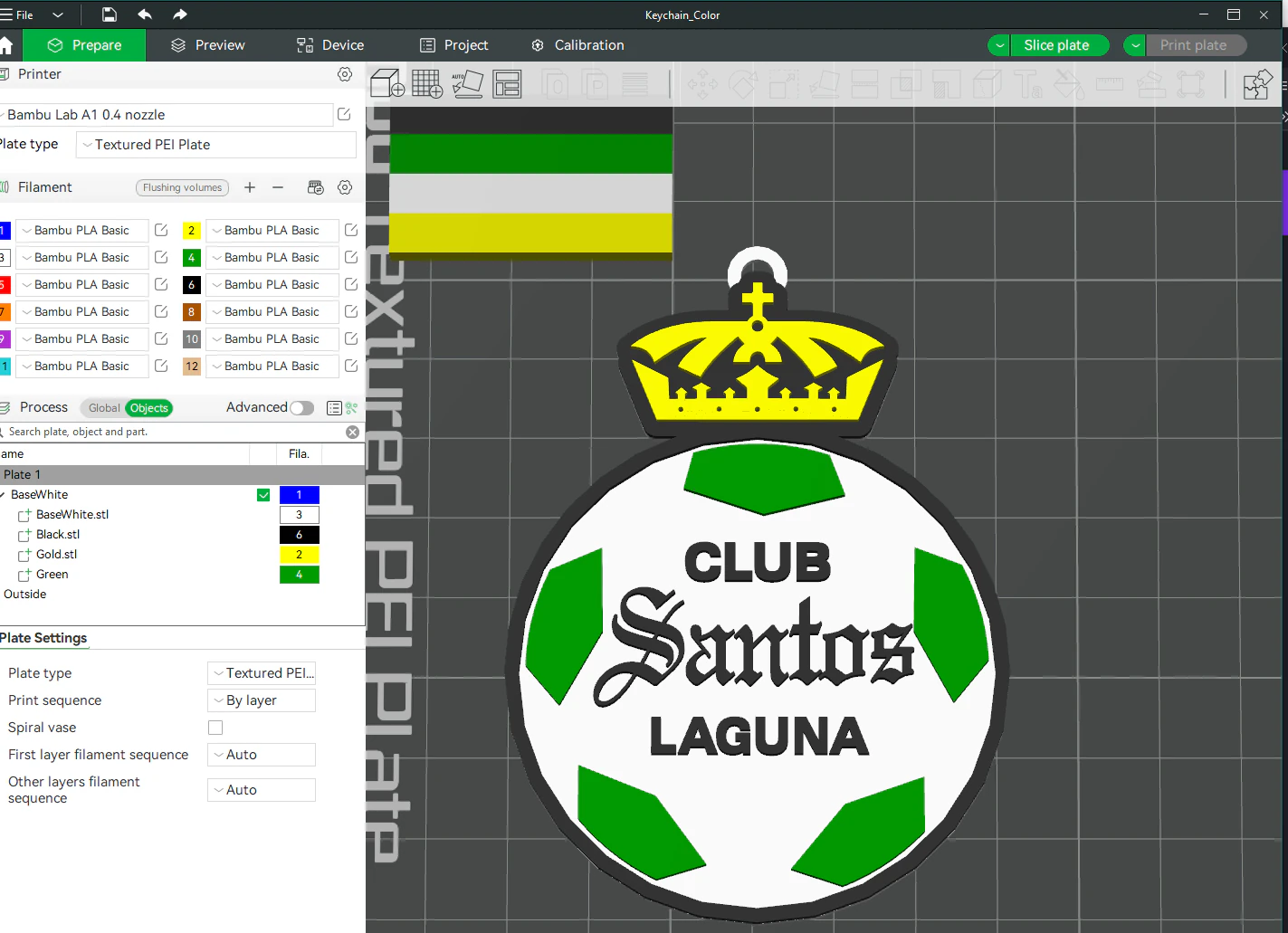 Liga MX Santos Laguna keychain badge color printable 3D Print Model .c4d .max .obj .3ds .fbx .stl .blend 