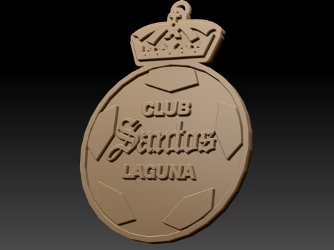 Liga MX Santos Laguna keychain badge color printable 3D Print Model