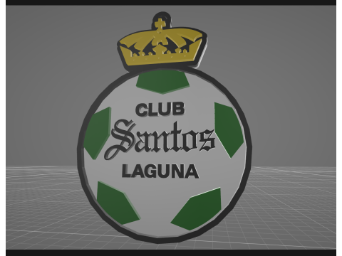 Liga MX Santos Laguna keychain badge color printable 3D Print Model