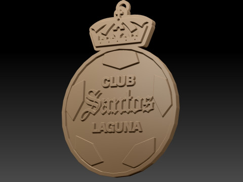 Liga MX Santos Laguna keychain badge color printable 3D Print Model