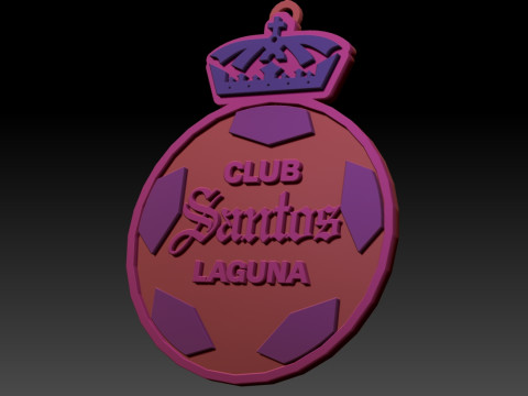 Liga MX Santos Laguna keychain badge color printable 3D Print Model