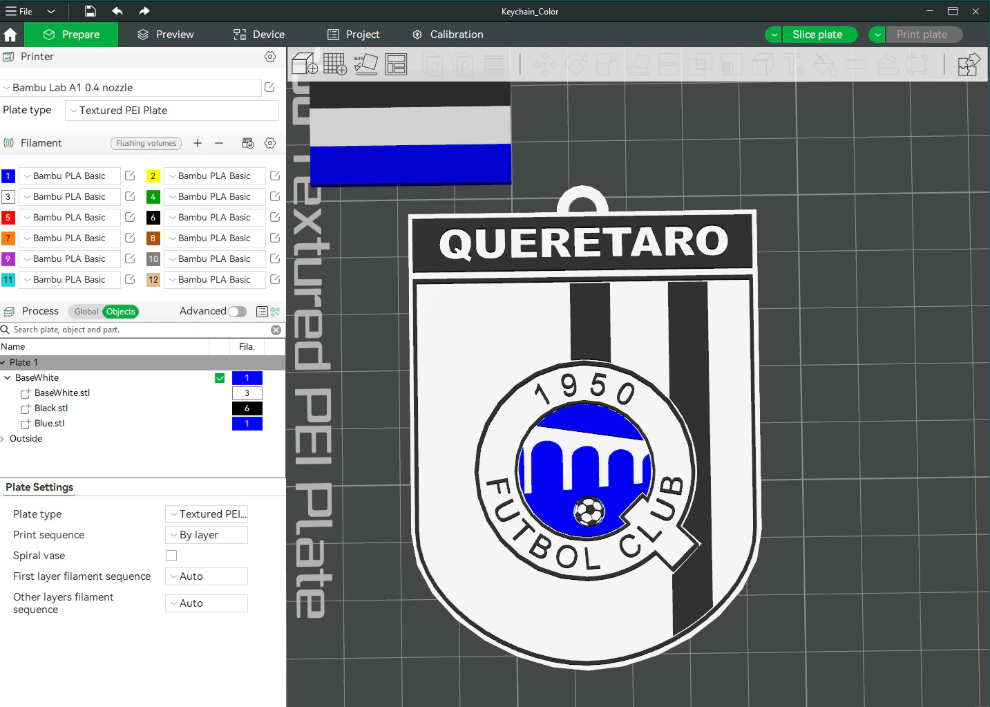 Liga MX Queretaro keychain badge color printable 3D Print Model .c4d .max .obj .3ds .fbx .stl .blend 