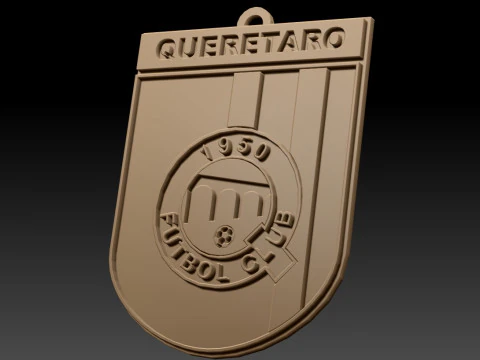 Liga MX Queretaro keychain badge color printable 3D Print Model