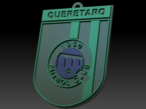 Liga MX Queretaro keychain badge color printable 3D Print Model
