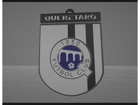 Liga MX Queretaro keychain badge color printable Model Cetak 3D