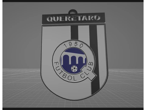Liga MX Queretaro keychain badge color printable 3D Print Model