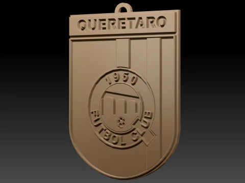 Liga MX Queretaro keychain badge color printable 3D Print Model