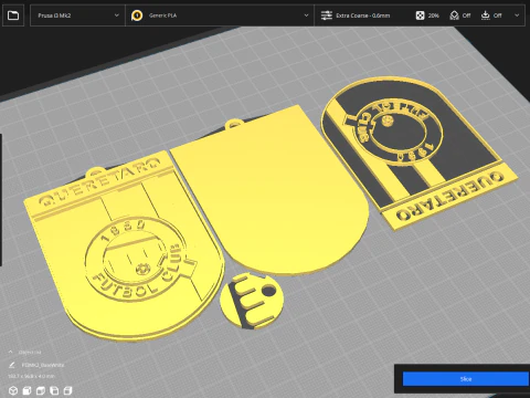 Liga MX Queretaro keychain badge color printable 3D Print Model