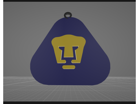Liga MX Pumas UNAM keychain badge color printable Modello di stampa 3D