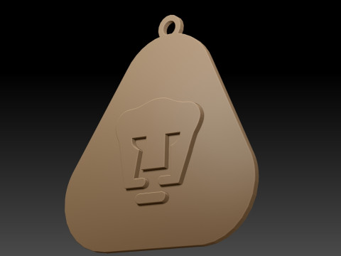 Liga MX Pumas UNAM keychain badge color printable Modello di stampa 3D