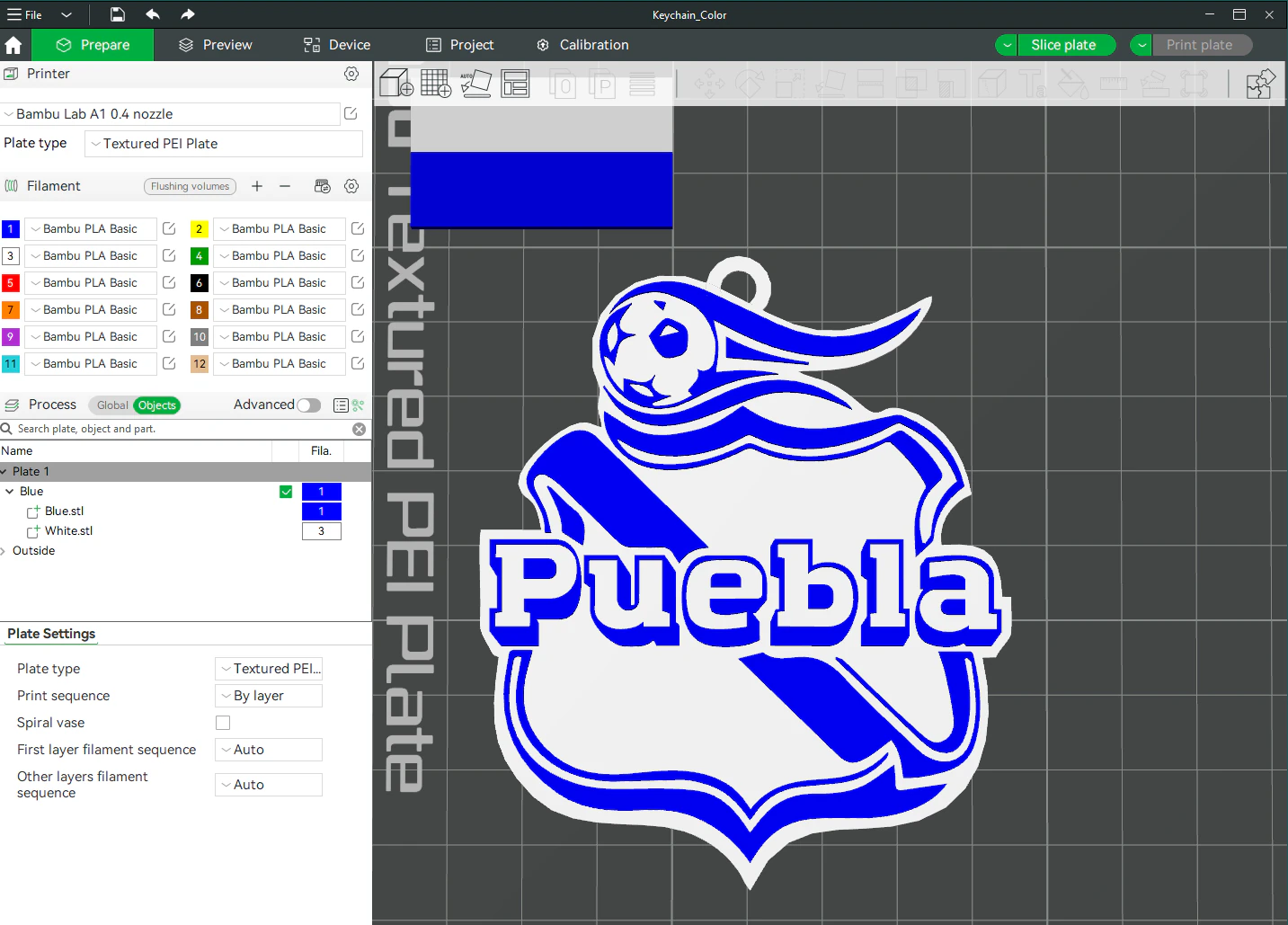 Liga MX Puebla UNAM keychain badge color printable 3D Print Model .c4d .max .obj .3ds .fbx .stl .blend 