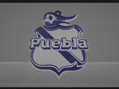 Liga MX Puebla UNAM keychain badge color printable 3D-printmodel