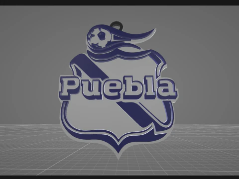 Liga MX Puebla UNAM keychain badge color printable 3D Print Model