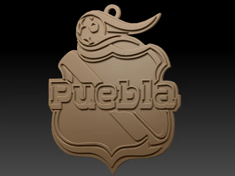 Liga MX Puebla UNAM keychain badge color printable 3D Print Model