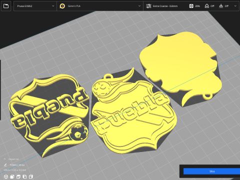 Liga MX Puebla UNAM keychain badge color printable 3D-printmodel