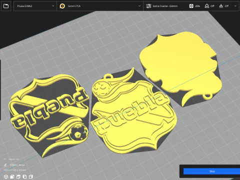 Liga MX Puebla UNAM keychain badge color printable 3D Print Model