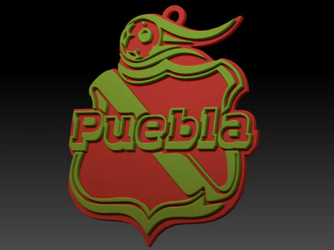 Liga MX Puebla UNAM keychain badge color printable 3D Print Model