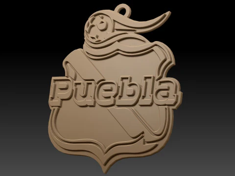 Liga MX Puebla UNAM keychain badge color printable 3D Print Model