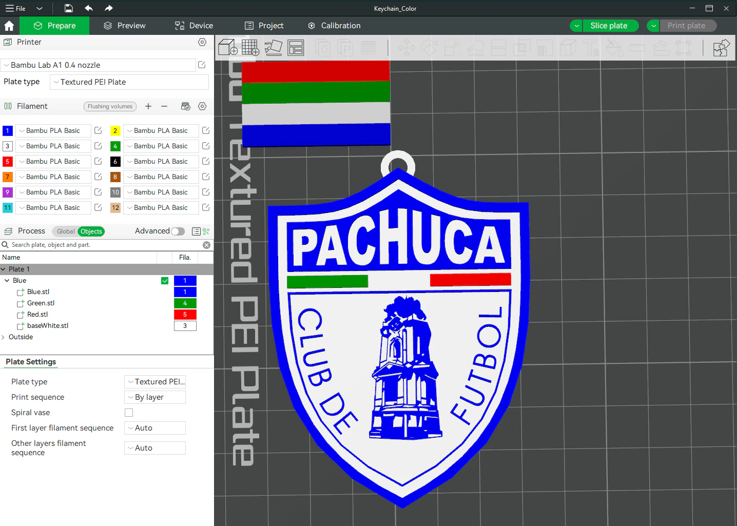 Liga MX Pachuca keychain badge color printable 3D Print Model .c4d .max .obj .3ds .fbx .stl .blend