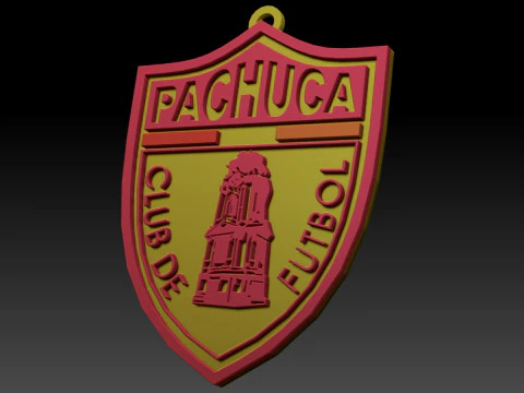 Liga MX Pachuca keychain badge color printable 3D Print Model