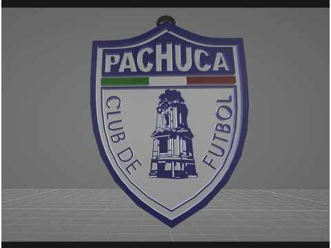 Liga MX Pachuca keychain badge color printable 3D Print Model