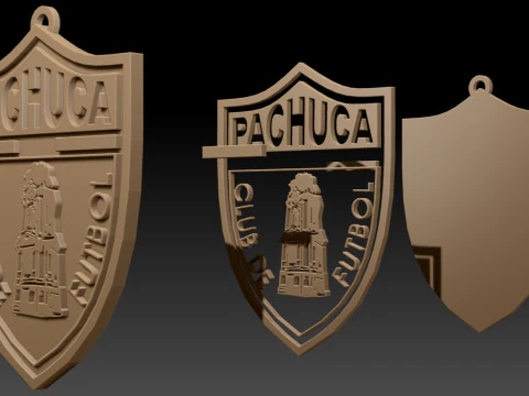 Liga MX Pachuca keychain badge color printable 3D Print Model