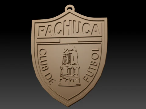 Liga MX Pachuca keychain badge color printable 3D Print Model