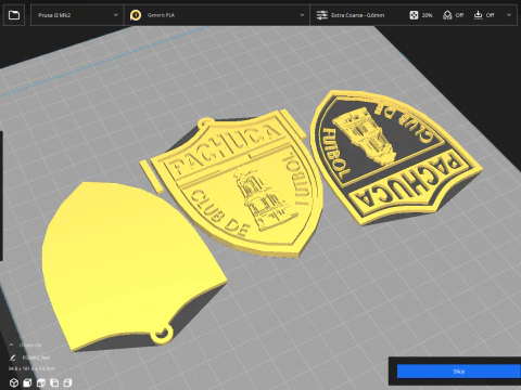 Liga MX Pachuca keychain badge color printable 3D Print Model
