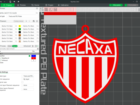 Liga MX Necaxa keychain badge color printable 3D Print Model