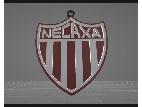 Liga MX Necaxa keychain badge color printable Modelo de Impressão 3D