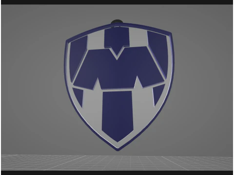 Liga MX Monterrey keychain badge color printable 3D Print Model