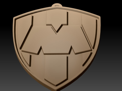 Liga MX Monterrey keychain badge color printable 3D 打印模型
