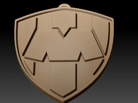 Liga MX Monterrey keychain badge color printable 3D Print Model