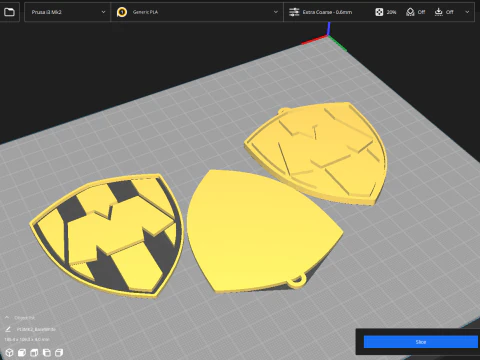 Liga MX Monterrey keychain badge color printable 3D Print Model