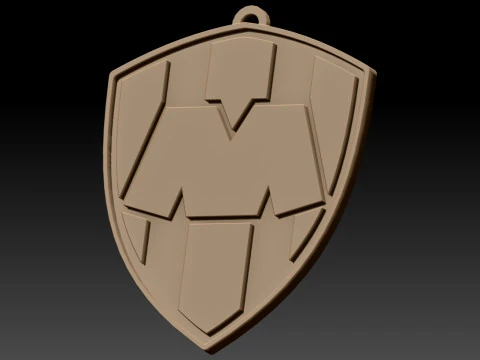Liga MX Monterrey keychain badge color printable 3D Print Model