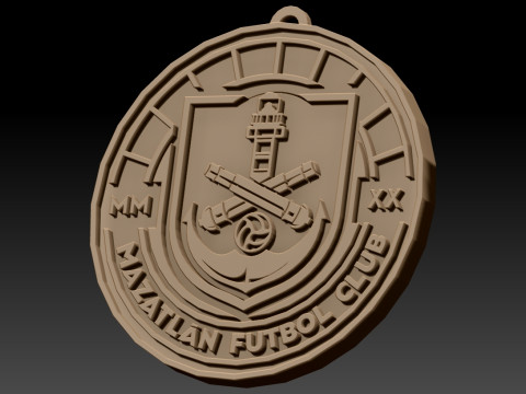 Liga MX Mazatln keychain badge color printable 3D Druckmodell