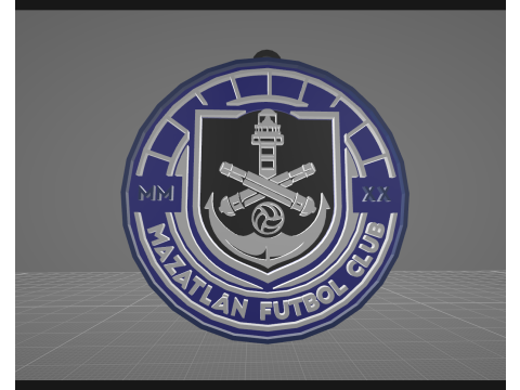 Liga MX Mazatln keychain badge color printable 3D Druckmodell