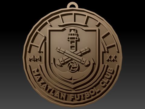 Liga MX Mazatln keychain badge color printable 3D Druckmodell