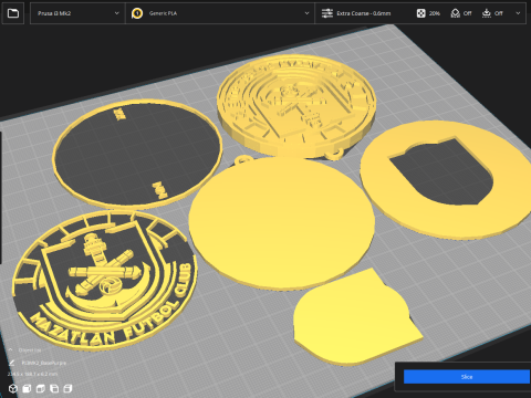 Liga MX Mazatln keychain badge color printable 3D Druckmodell