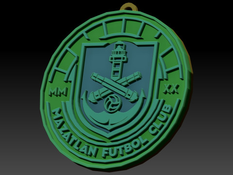 Liga MX Mazatln keychain badge color printable 3D Druckmodell