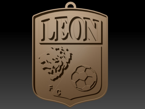 Liga MX Leon keychain badge color printable 3D Print Model