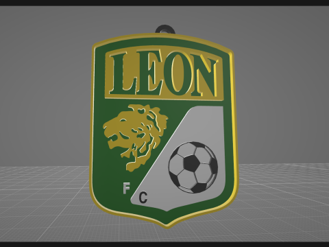 Liga MX Leon keychain badge color printable 3D Print Model