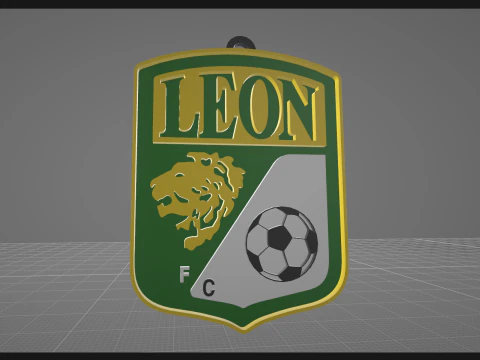 Liga MX Leon keychain badge color printable 3D Print Model