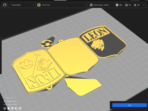 Liga MX Leon keychain badge color printable 3D Print Model