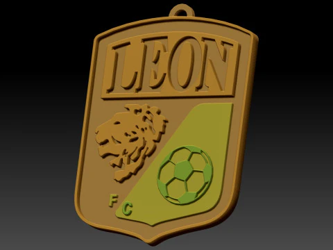 Liga MX Leon keychain badge color printable 3D Print Model