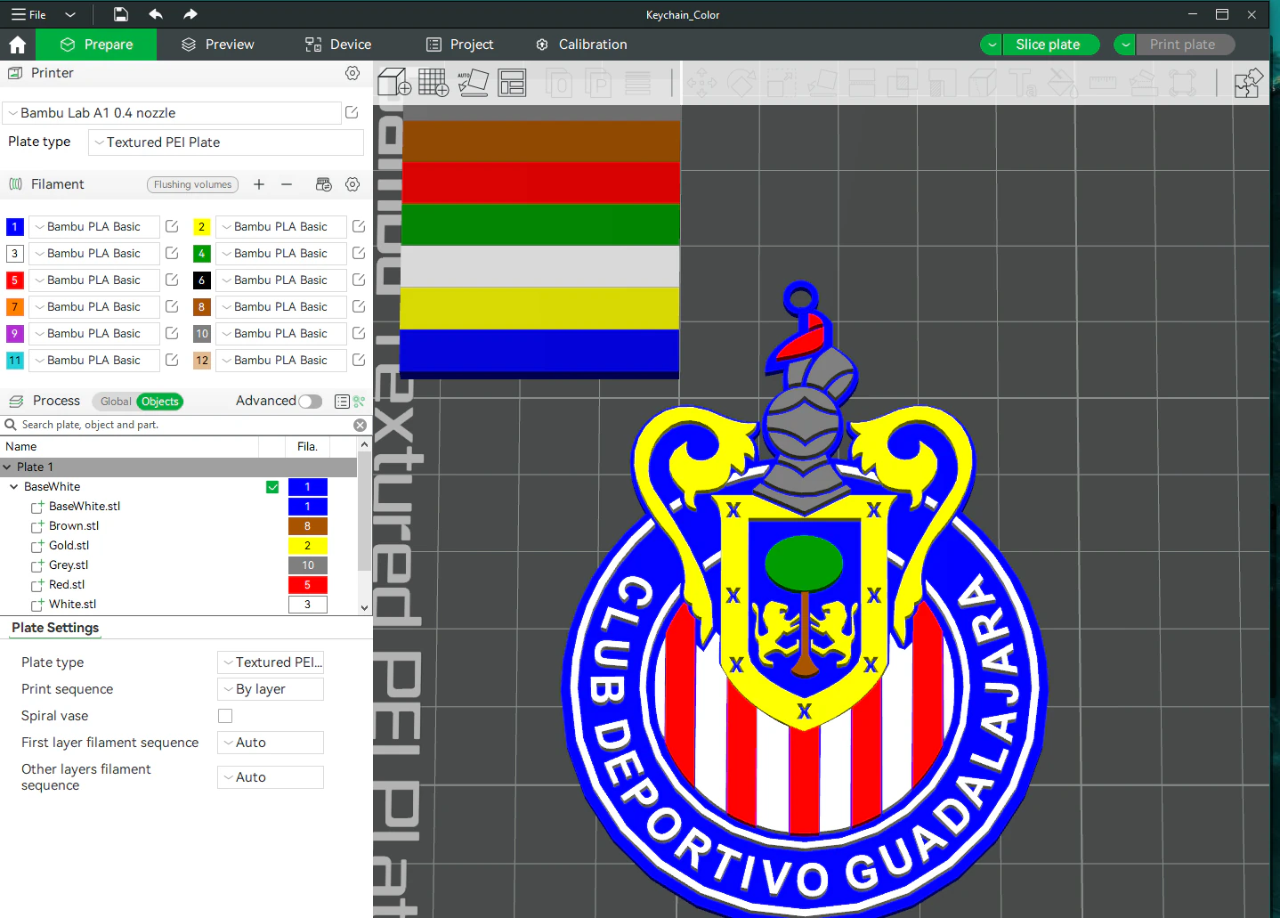 Liga MX Guadalajara keychain badge color printable 3D Print Model .c4d .max .obj .3ds .fbx .stl .blend 