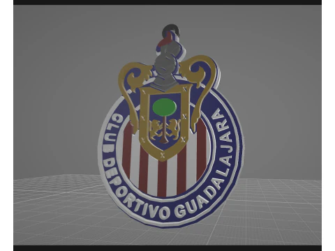 Liga MX Guadalajara keychain badge color printable 3D Print Model