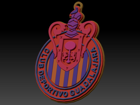 Liga MX Guadalajara keychain badge color printable Model do druku 3D