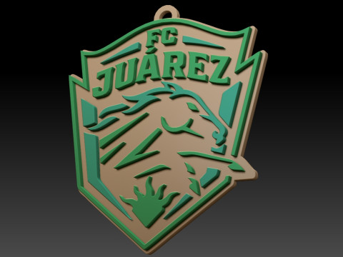 Liga MX FC Jurez keychain badge color printable 3D प्रिंट मॉडल