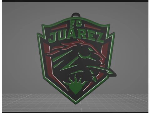 Liga MX FC Jurez keychain badge color printable 3D Print Model